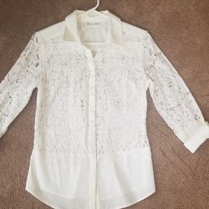 New NY&Co. Floral Lace Madison Stretch Shirt